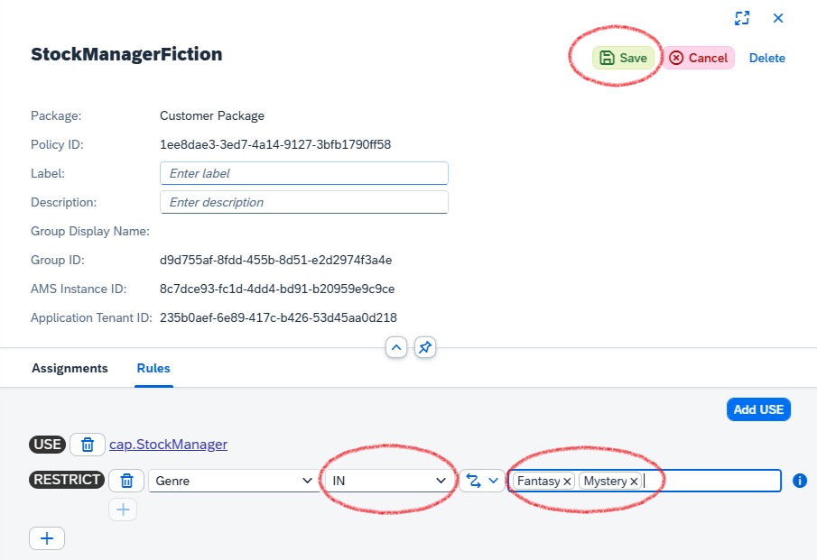 AMS custom policy filters in Administrative Console