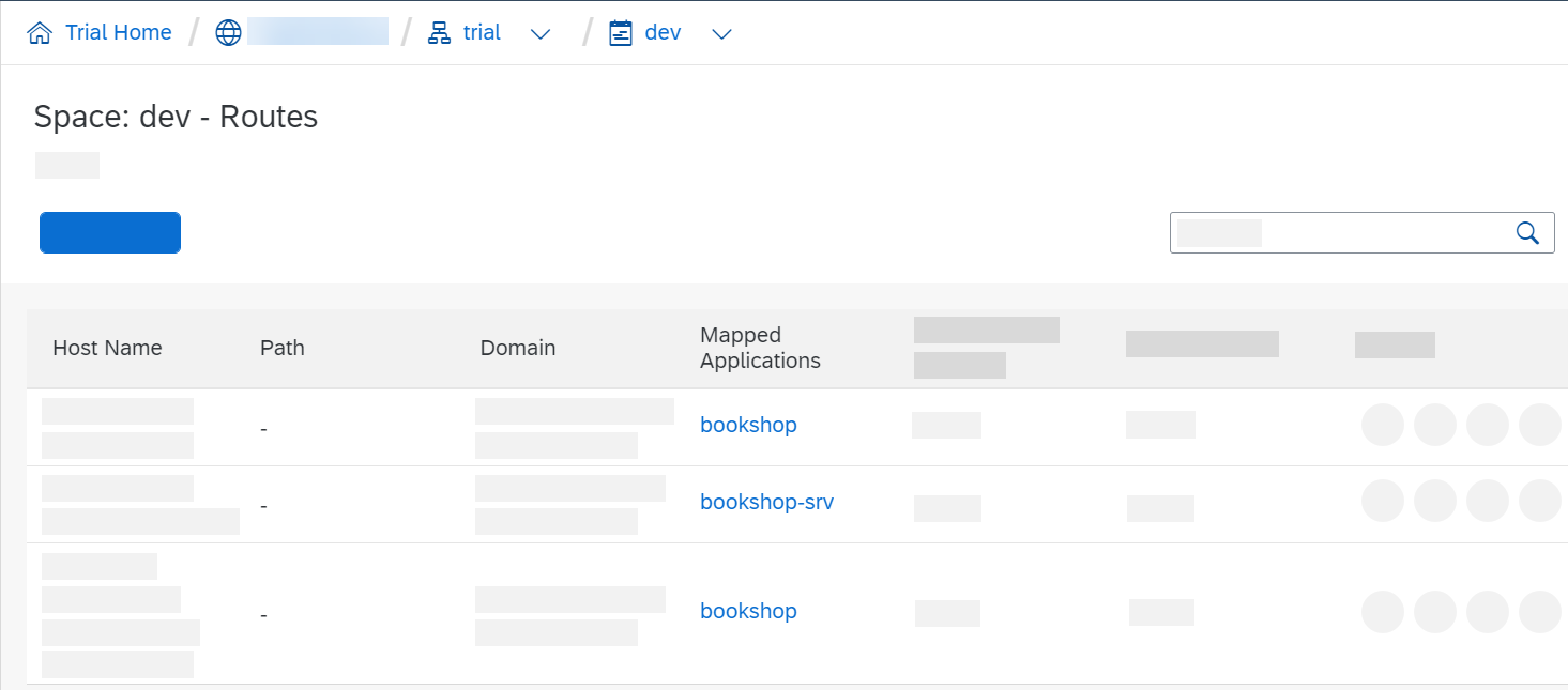 Overview in your dev space with the newly mapped route.