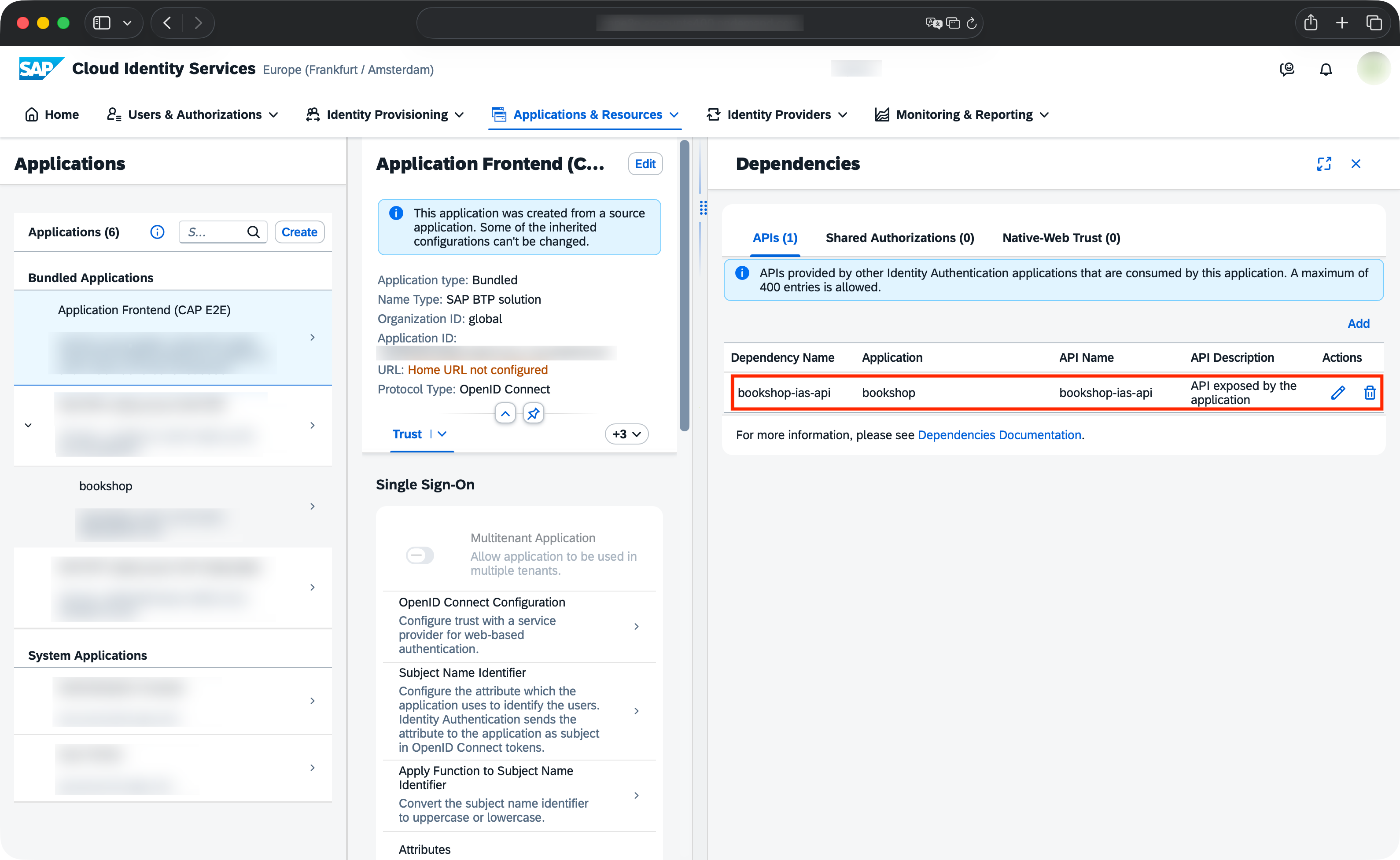 IAS Admin console